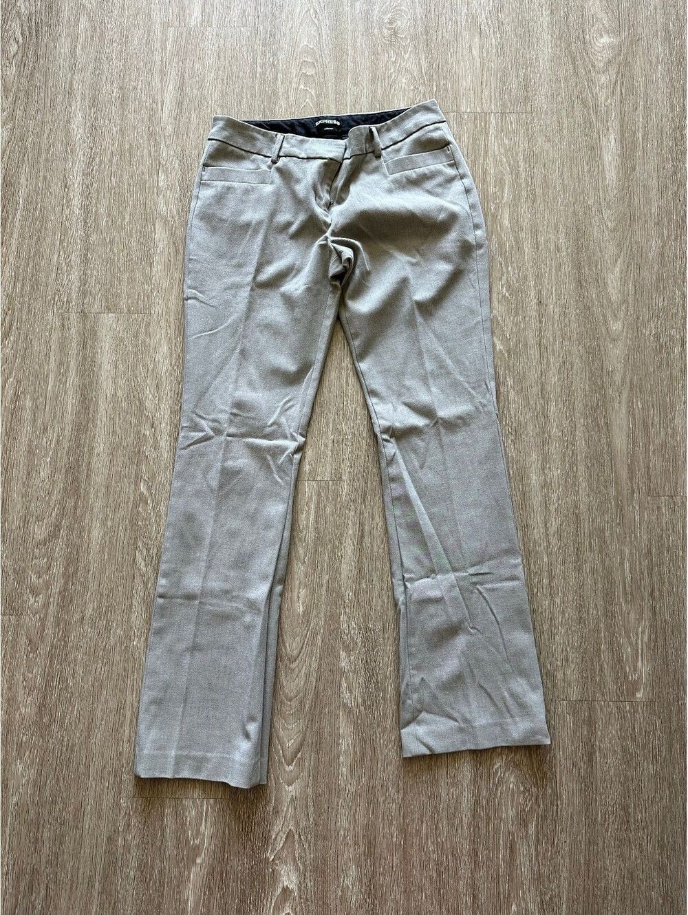 Express Women's Light Grey Straight Leg Work Pants